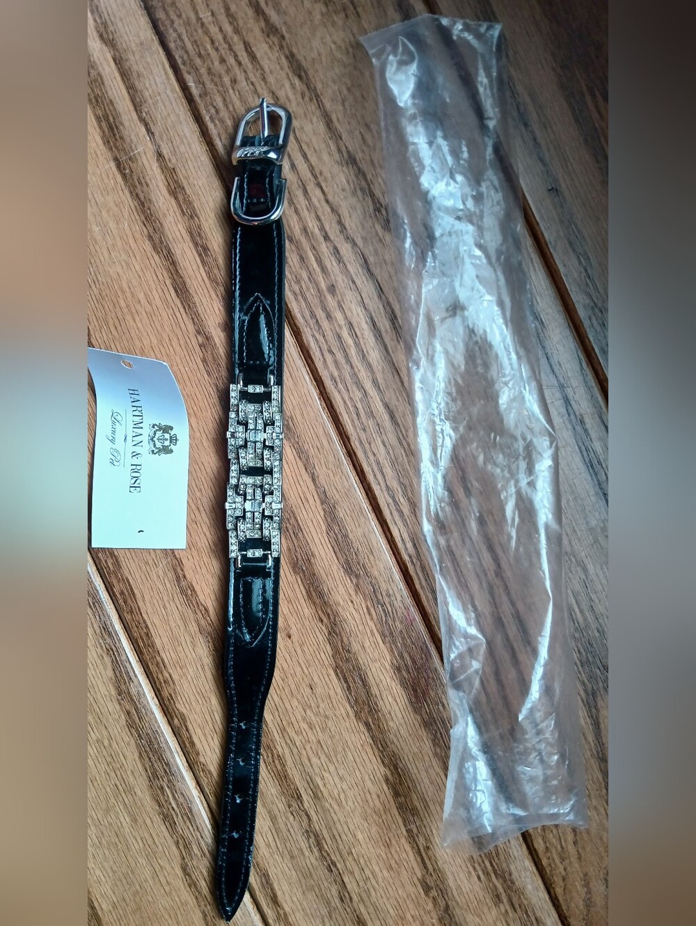 Hartman & Rose Black Crystal Boutique Dog Collar